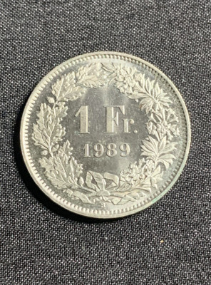 Moneda 1 franc 1989 Elvetia foto