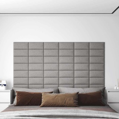 Panouri de perete 12 buc. gri deschis 30x15 cm textil 0,54 m&amp;sup2; foto