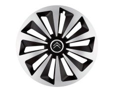Set 4 capace roti Fox Gri-Negru R15 pentru gama auto Citroen