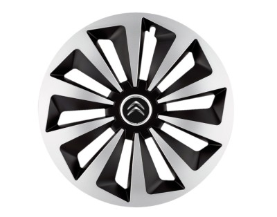 Set 4 capace roti Fox Gri-Negru R15 pentru gama auto Citroen foto