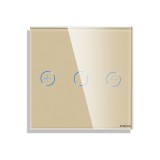 Cumpara ieftin Panou variator touch mini din sticla, auriu, compatibil rame Luxion