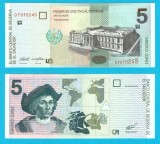 El Salvador (pick 147) 5 Colones 1998 UNC; serie: 07870245; Cristofor Columb