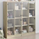 vidaXL Bibliotecă cu uși stejar sonoma 136x37x142 cm lemn compozit