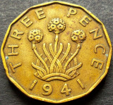 Cumpara ieftin Moneda istorica 3 (Three) PENCE - ANGLIA, anul 1941 *cod 886 B, Europa