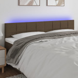 Tablie de pat cu LED, gri taupe, 160x5x78/88 cm, textil GartenMobel Dekor, vidaXL