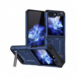 Cumpara ieftin Husa Compatibila cu Samsung Galaxy Z Flip5 Techsuit Hybrid Armor Kickstand Blue, Albastru, Carcasa