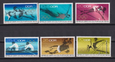 GERMANIA DEMOCRATA SPORT 1972 MI 1753-1758 MNH foto