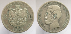 Moneda 2 lei 1881 ** foto