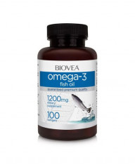 Omega 3, ulei de peste, 1200 mg, 100 capsule, Biovea foto