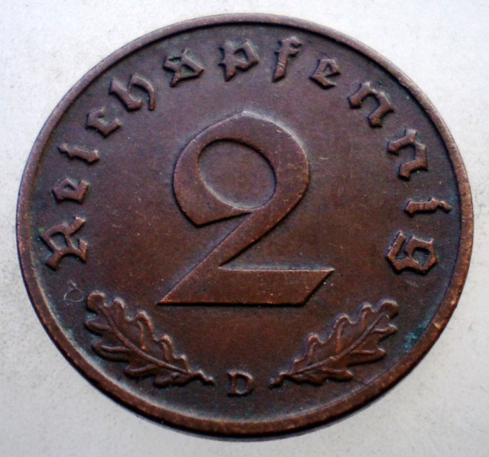 2.618 GERMANIA 2 REICHSPFENNIG 1938 D