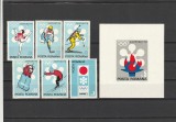 ROMANIA 1971 LP 778 LP 779 J.O. DE IARNA SAPPORO SERIE SI COLITA MNH