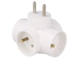 Conector alimentare AC splitter alb 4 socluri