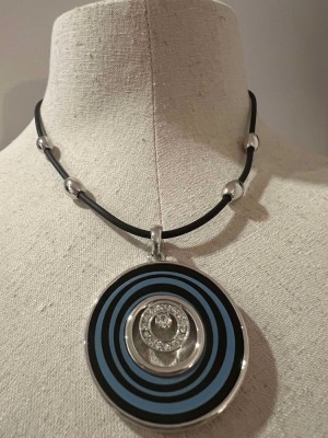 Colier- lantisor dama-pandantiv inox placat cu aur 18k si swarovski foto