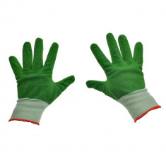 Manusi de protectie complet cauciucate, cu manseta elastica, marime universala, verzi