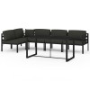 Set mobilier de gradina cu perne, 6 piese, antracit, aluminiu