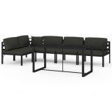 Set mobilier de gradina cu perne, 6 piese, antracit, aluminiu