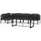 Set mobilier de gradina cu perne, 6 piese, antracit, aluminiu