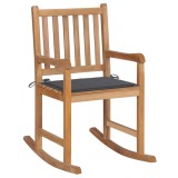 Scaun Balansoar vidaXL Lemn Tec Masiv, Perna Antracit, Interior/Exterior, 58x92.5x106 cm