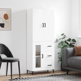 Dulap &icirc;nalt, alb, 69,5x34x180 cm, lemn compozit