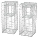 Cumpara ieftin Stalpi cos gabion/jardiniere din otel, 2 buc., 50 x 50 x 120 cm