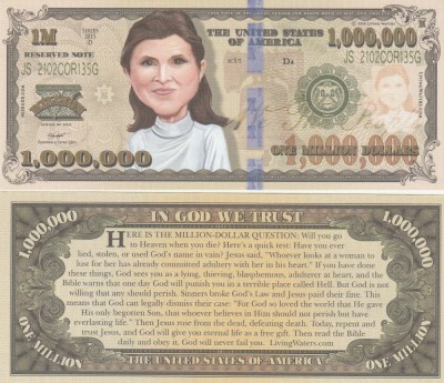 !!! SUA = FANTASY NOTE = PRINTESA LEIA - 2015 - UNC / SERIA CARICATURI STAR WARS foto