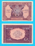 Indochina Franceza (pick 90) 20 Cents 1942 aUNC- serie: QQ 247.162