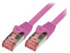Cablu Patch Cord Logilink S/FTP Cat6 LSZH 1m, Roz, Cu 27AWG, Dublu Ecranat