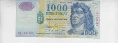 M1 - Bancnota foarte veche - Ungaria - 1 000 forint - 1998 foto
