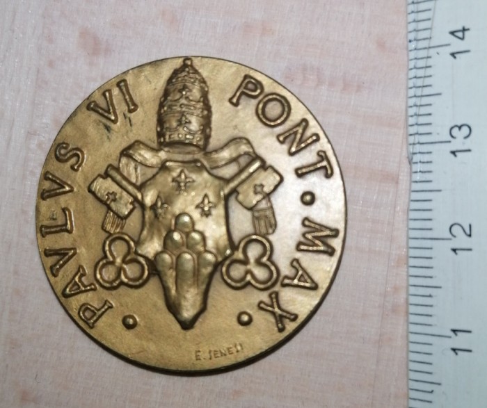 PLACHETA PAPA/ PAPALA - PAULUS VI PONT MAX / ECCE MAGNUS DEI