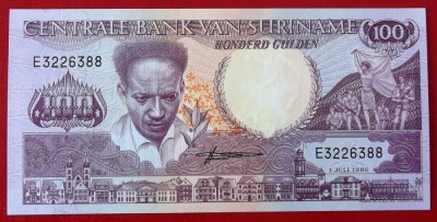 Surinam 100 Gulden 1986 UNC necirculata ** foto