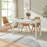 Masa de dining alba Den Haag 140x60 cm pentru 6 persoane