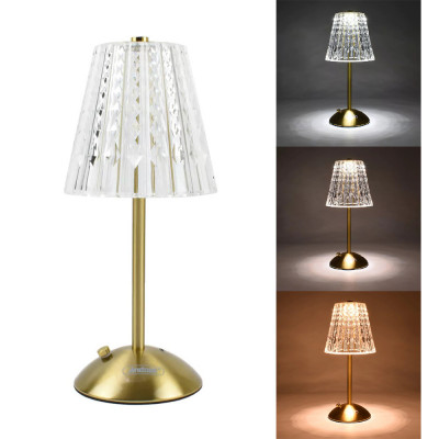 Lampa LED decorativa tip cristal, senzor tactil, 29 cm foto