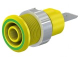 Soclu Banană 4mm 32A 1kV Galben-Verde
