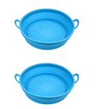 Set de 2 cosuri pentru friteuza cu aer Pipihome, silicon, albastru, 19 x 16 x 7 cm