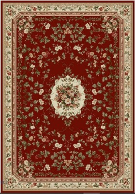 Covor Model Lotos 1525-210, Marime 80 x 150 cm, Grena, Rosu, Inaltime Fir 8 mm, Antialergic, Polipropilena, Living, Dormitor, Sufragerie, Birou foto