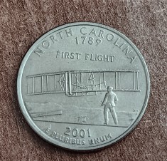 M3 C50 - Quarter dollar - sfert dolar - 2001 - North Carolina - D - America USA