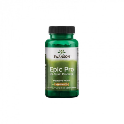 Supliment alimentar, Complex de Probiotice si Prebiotice, Swanson Epic Pro 25 Strain Probiotic - 30 capsule (30 doze) foto