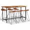 Set mobilier bar 7 piese, lemn masiv reciclat &amp; piele naturală