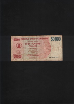 Rar! Zimbabwe 50000 50.000 dollars 2007 seria3480205 foto