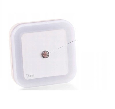 Lampa de veghe LED, Idom, cu senzor zi-noapte, 0.5W, 40lm, lumina calda 3500K, 100-240V foto