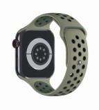 Cumpara ieftin Curea sport olive cu orificii de ventilatie verzi pentru Apple Watch Nike 42/44/45/46 mm, marimea M/L, seriile 1,2,3,4,5,6,7,8,9,10