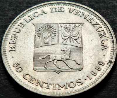 Moneda exotica 50 CENTIMOS - VENEZUELA, anul 1989 * cod 4631 foto