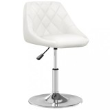 vidaXL Scaun de bar, alb, piele ecologică