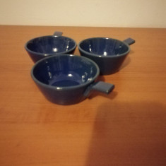 3x mini sosiera bol sosuri ceramica Handmade Suedia