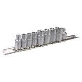 Set tubulare Torx TOPEX 9 piese, 1/4 inch si 3/8 inch, otel CrV
