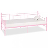 Cumpara ieftin Cadru de pat, roz, 90 x 200 cm, metal