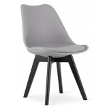 Scaun bucatarie/living, Artool, Mark, PP, lemn, gri si negru, 49x55.5x82.5 cm, Leobert