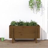 Strat &icirc;nălțat de grădină maro miere 101x50x57 cm lemn masiv pin