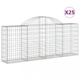 Cumpara ieftin Cosuri gabion arcuite 25 buc, 200x30x80/100 cm, fier galvanizat