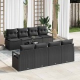 VidaXL Set de canapele pentru grădină 9 pcs Negru 55 x 55 x 37 cm